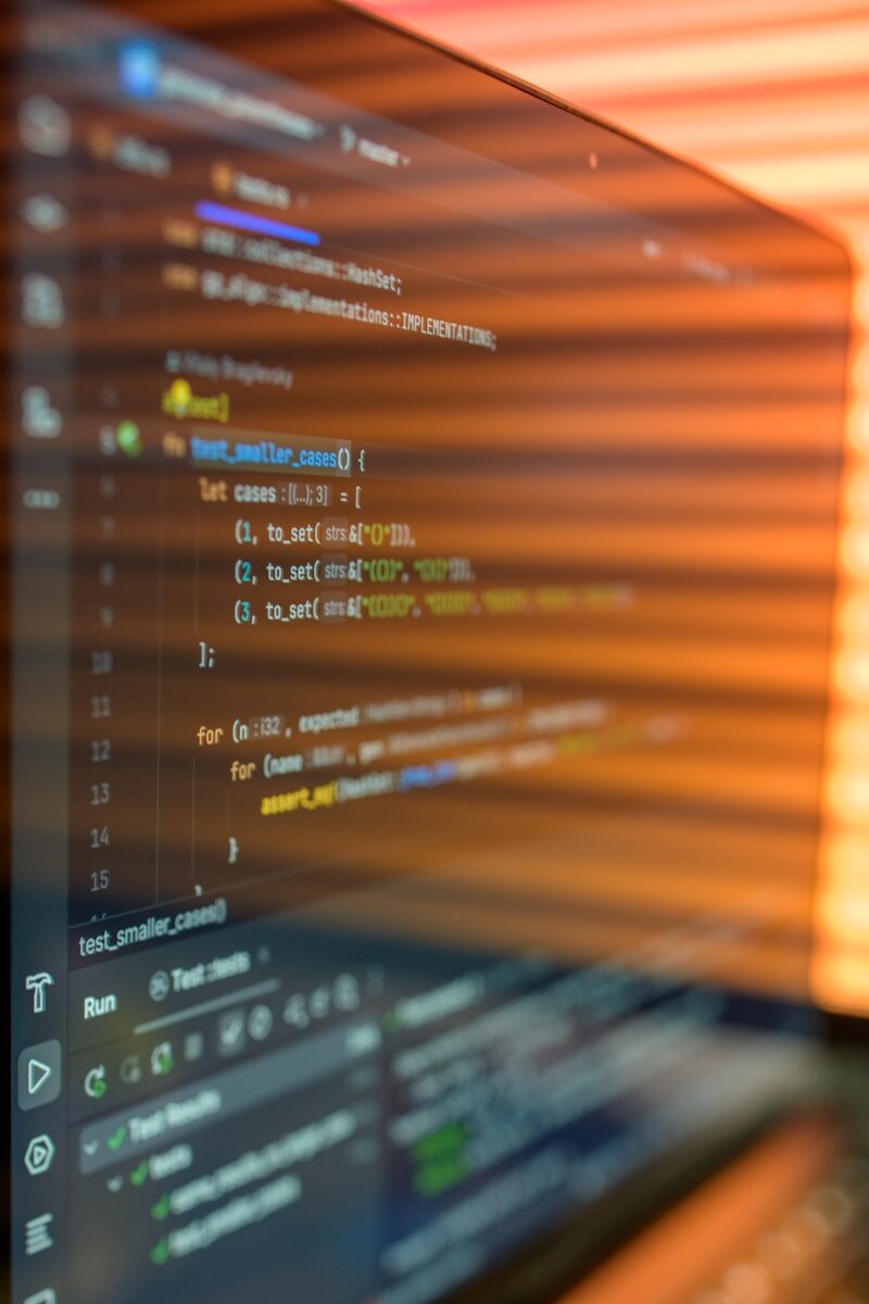 Computer screen displaying lines of code